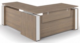 Sit Stand L Desk with Modesty Panel