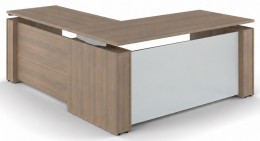 Standing L Desk with Glass Modesty Panel