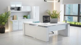 U Shaped Desk with Storage