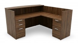 L Shaped Reception Desk with Drawers
