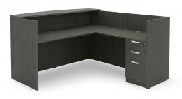 L Shaped Reception Desk with Drawers