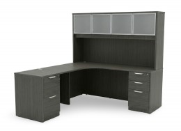L Shaped Desk with Hutch