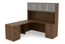 L Shaped Desk with Hutch