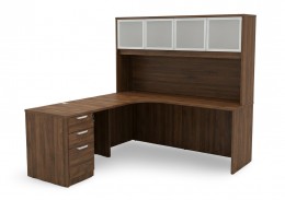 L Shaped Desk with Hutch