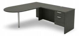 L-Shaped Peninsula Desk with Drawers
