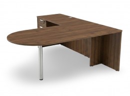 L-Shaped Peninsula Desk with Drawers