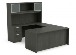 U Shaped Desk with Hutch
