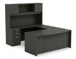 Bow Front U Shape Desk with Hutch