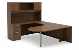 U Shaped Peninsula Desk with Hutch