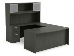 Bow Front U Shape Desk with Hutch