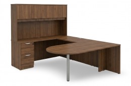 U Shaped Peninsula Desk with Hutch