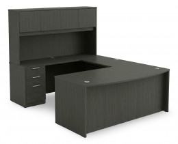 Bow Front U Shape Desk with Hutch