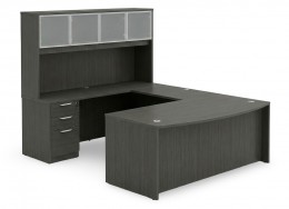 Bow Front U Shape Desk with Hutch
