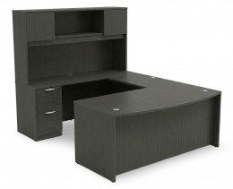 Bow Front U Shaped Desk with Hutch