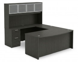 Bow Front U Shape Desk with Hutch