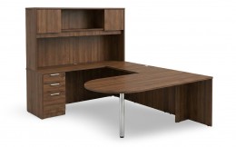 U Shaped Peninsula Desk with Storage