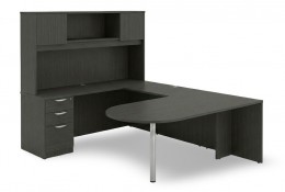 U Shaped Peninsula Desk with Hutch
