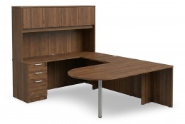 U Shaped Peninsula Desk with Storage