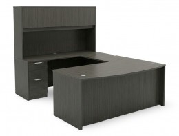 Bow Front U Shape Desk with Hutch