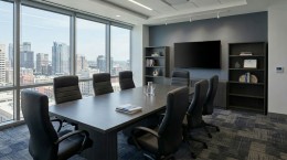 Conference Table with Storage and Chairs Set