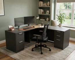 L Shaped Desk with Drawers