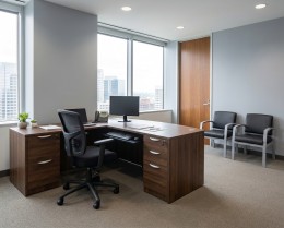 L Shaped Desk with Drawers