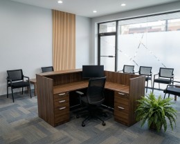 L Shaped Reception Desk with Drawers
