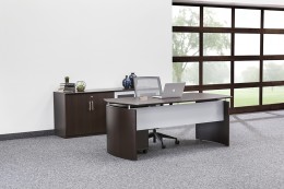 Office Desk and Storage Credenza Set