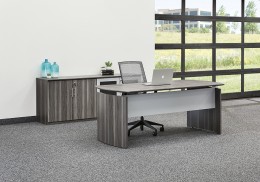 Office Desk and Storage Credenza Set