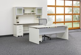 Office Desk with Credenza and Hutch Set