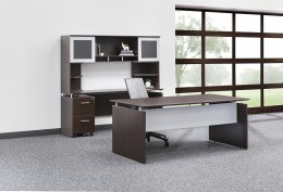 Office Desk with Credenza and Hutch Set