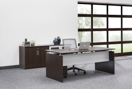 Office Desk and Storage Credenza Set