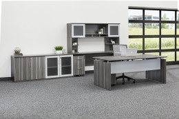 Office Desk with Credenza and Storage Set