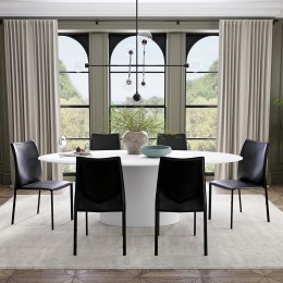 Sculptural Pedestal Dining Table and Chairs Set