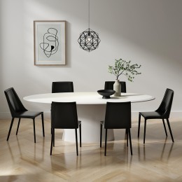 Sculptural Pedestal Dining Table and Chairs Set