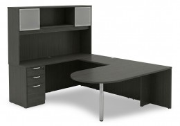 U Shaped Peninsula Desk with Hutch