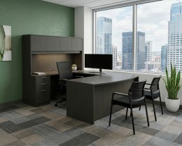 Bow Front U Shape Desk with Hutch