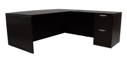 Bow Front L Shaped Desk with Drawers - PL Laminate Series