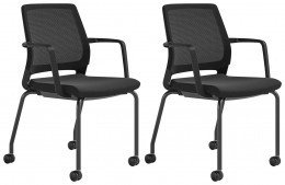 Rolling Guest Chairs - 2 Pack