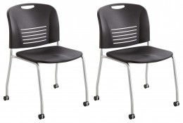 Stacking Chairs with Casters - 2 Pack