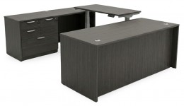 U Shaped Standing Desk with Drawers