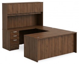 U Shaped Desk with Hutch
