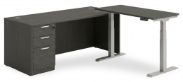 L Shaped Sit Stand Desk