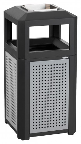 Steel Trash Can with Ashtray