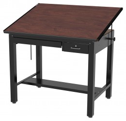 Small Drafting Table with Drawers
