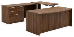 Bow Front L Shaped Desk