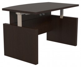 Height Adjustable Bow Front Desk