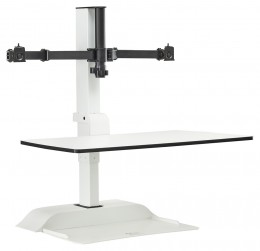 Electric Standing Desk Converter with Dual Monitor Arms