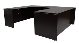 U Shaped Desk with Drawers - PL Laminate