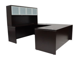 U Shaped Desk with Hutch - PL Laminate